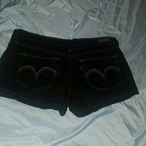 Black denim levi shorts